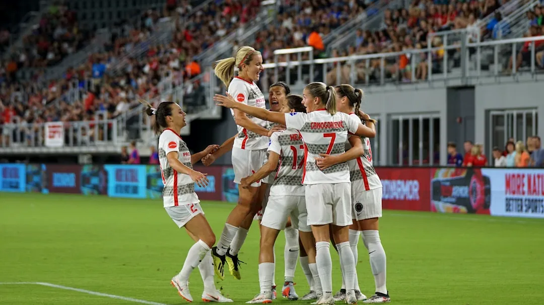girl soccer group on soccer field