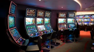 a casino room filled with lots of slot machines