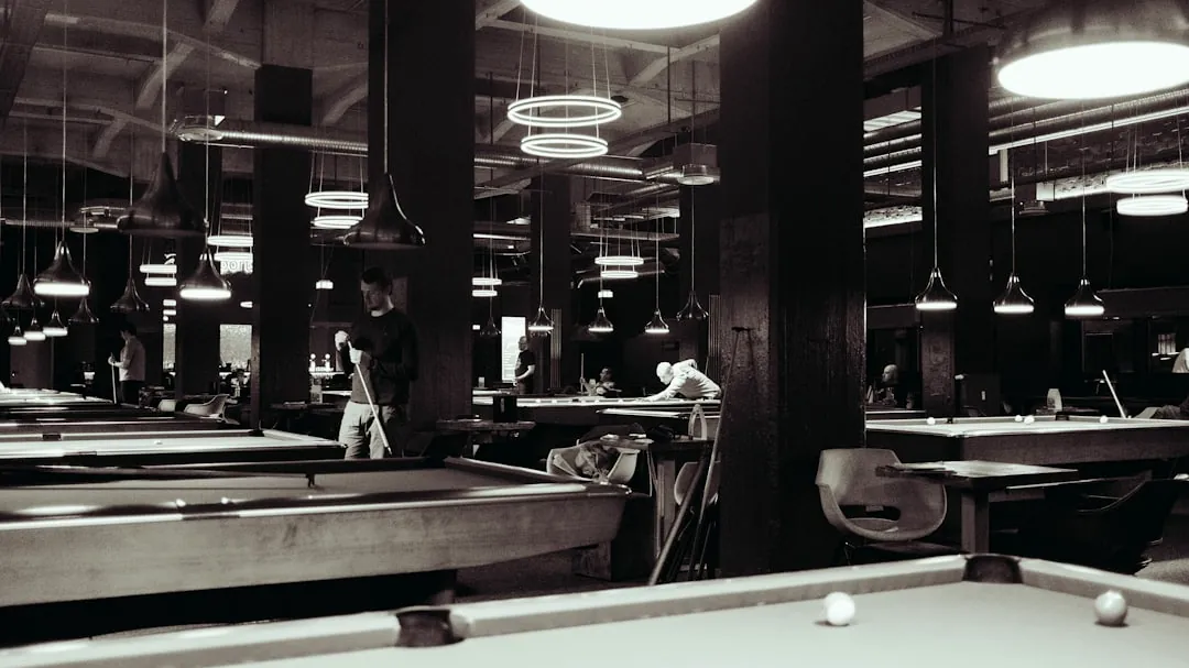 a pool table in a room